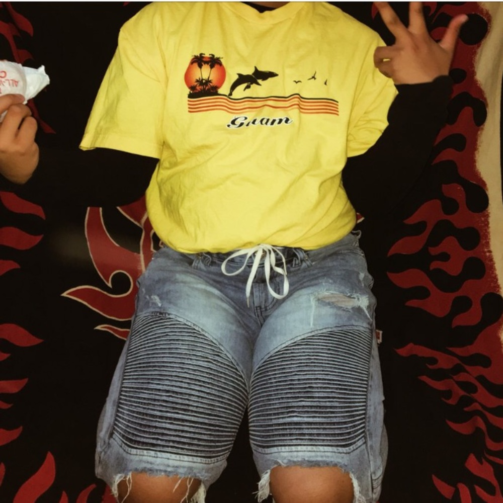 YELLOW PRINTED TEE